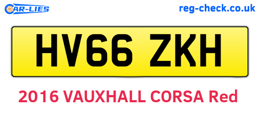 HV66ZKH are the vehicle registration plates.