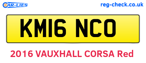 KM16NCO are the vehicle registration plates.