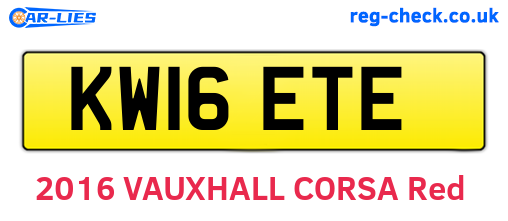 KW16ETE are the vehicle registration plates.