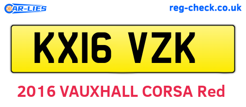 KX16VZK are the vehicle registration plates.