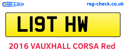 L19THW are the vehicle registration plates.