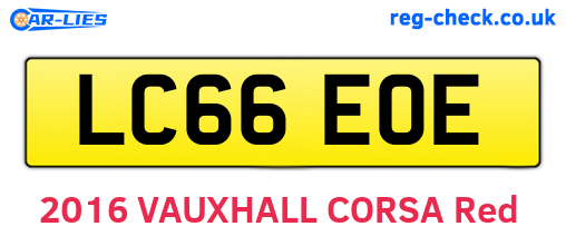 LC66EOE are the vehicle registration plates.