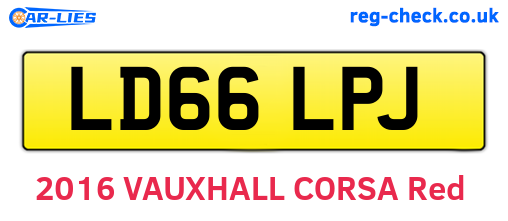 LD66LPJ are the vehicle registration plates.