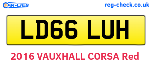 LD66LUH are the vehicle registration plates.