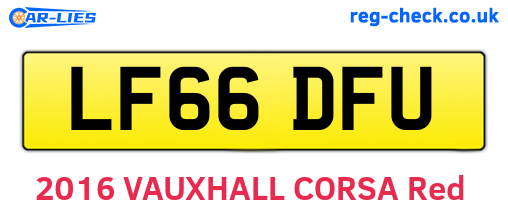 LF66DFU are the vehicle registration plates.