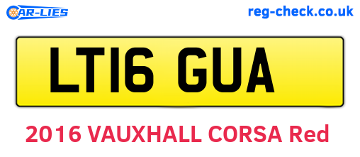 LT16GUA are the vehicle registration plates.