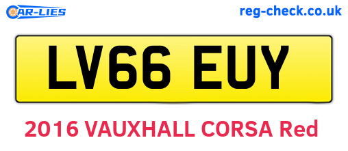 LV66EUY are the vehicle registration plates.