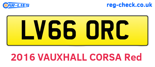 LV66ORC are the vehicle registration plates.
