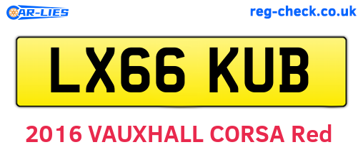 LX66KUB are the vehicle registration plates.
