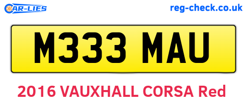 M333MAU are the vehicle registration plates.