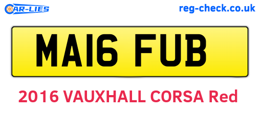 MA16FUB are the vehicle registration plates.