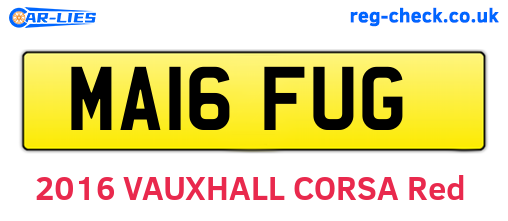 MA16FUG are the vehicle registration plates.