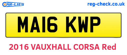 MA16KWP are the vehicle registration plates.