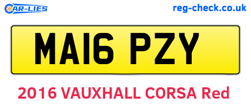 MA16PZY are the vehicle registration plates.