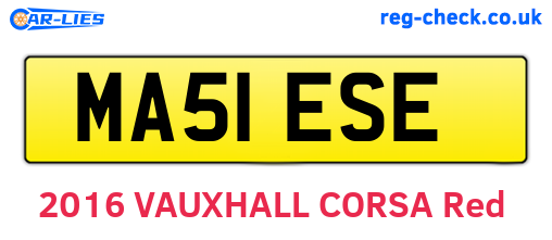 MA51ESE are the vehicle registration plates.