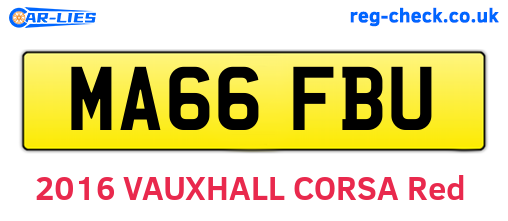 MA66FBU are the vehicle registration plates.