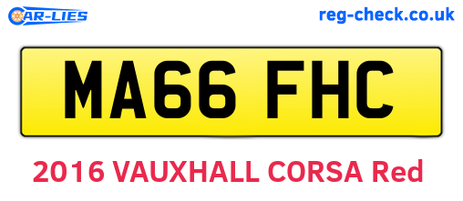 MA66FHC are the vehicle registration plates.