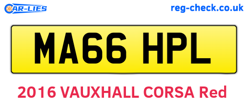 MA66HPL are the vehicle registration plates.