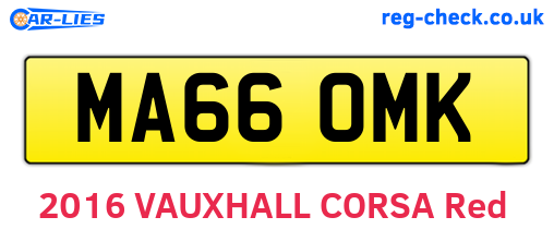 MA66OMK are the vehicle registration plates.