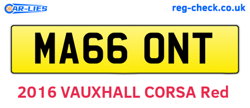 MA66ONT are the vehicle registration plates.