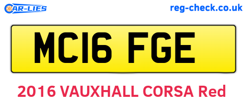 MC16FGE are the vehicle registration plates.