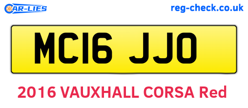 MC16JJO are the vehicle registration plates.