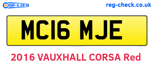 MC16MJE are the vehicle registration plates.