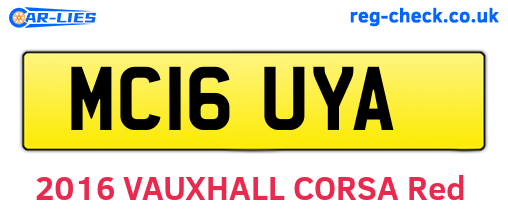 MC16UYA are the vehicle registration plates.