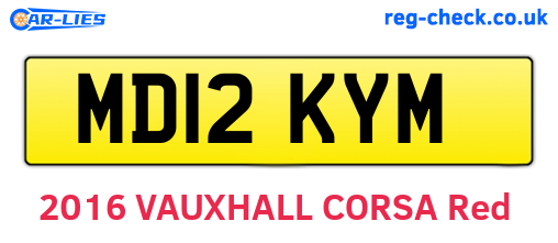 MD12KYM are the vehicle registration plates.