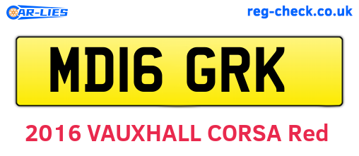 MD16GRK are the vehicle registration plates.