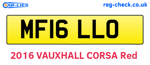 MF16LLO are the vehicle registration plates.