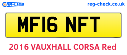 MF16NFT are the vehicle registration plates.