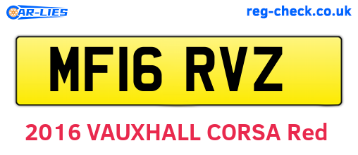 MF16RVZ are the vehicle registration plates.