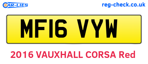 MF16VYW are the vehicle registration plates.