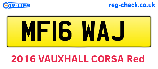 MF16WAJ are the vehicle registration plates.