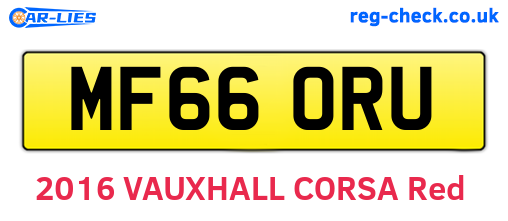 MF66ORU are the vehicle registration plates.