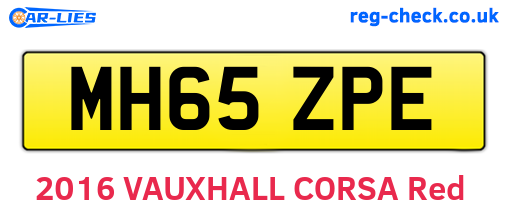 MH65ZPE are the vehicle registration plates.
