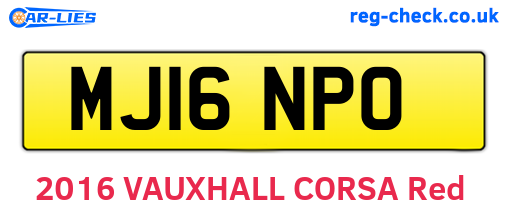 MJ16NPO are the vehicle registration plates.