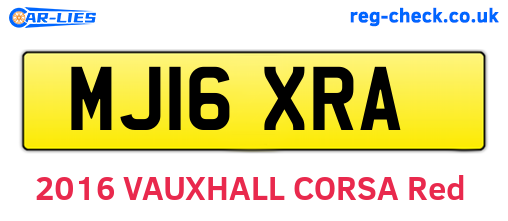 MJ16XRA are the vehicle registration plates.