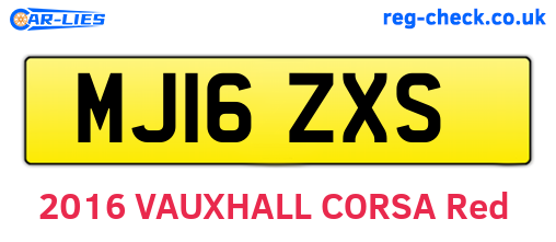 MJ16ZXS are the vehicle registration plates.