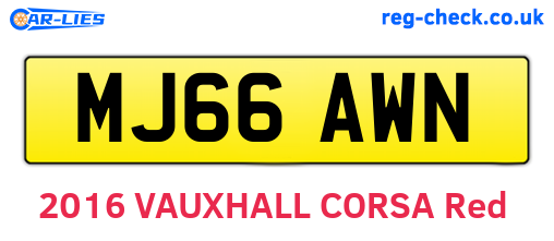 MJ66AWN are the vehicle registration plates.