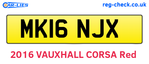MK16NJX are the vehicle registration plates.