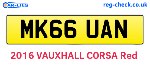 MK66UAN are the vehicle registration plates.