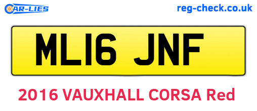 ML16JNF are the vehicle registration plates.