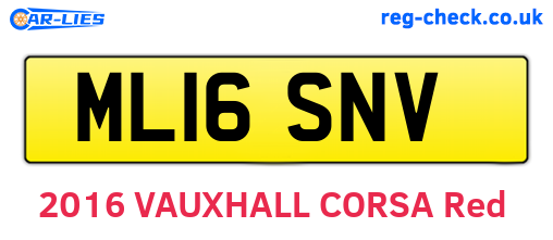 ML16SNV are the vehicle registration plates.