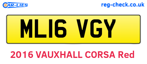 ML16VGY are the vehicle registration plates.