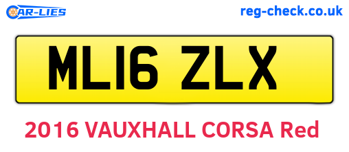ML16ZLX are the vehicle registration plates.