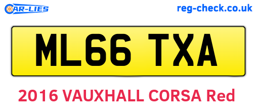 ML66TXA are the vehicle registration plates.