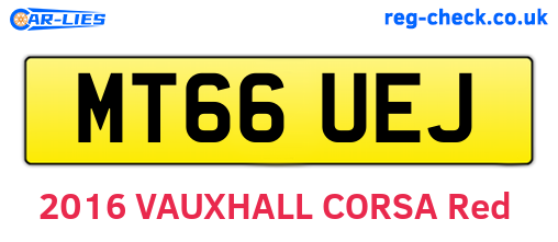 MT66UEJ are the vehicle registration plates.