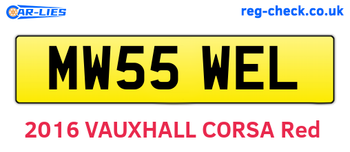 MW55WEL are the vehicle registration plates.